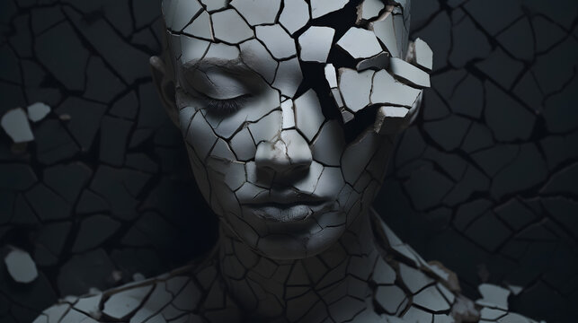 Explore the complexities of mental health challenges by photographing a fractured human form. Use intricate detailing to symbolize the internal battles faced by individuals dealing with mental health