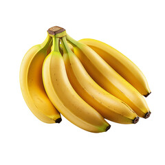 Fresh banana cluster isolated on a transparent background