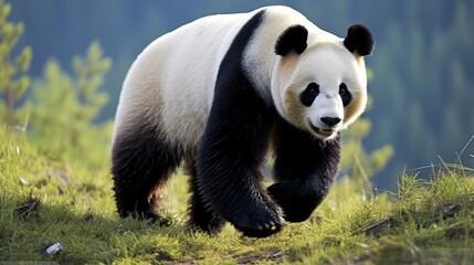 Rare animals unique to China?giant panda silhouette contour