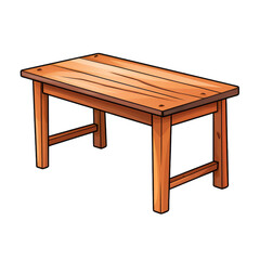 Wooden table isolated on white background Vector illustration