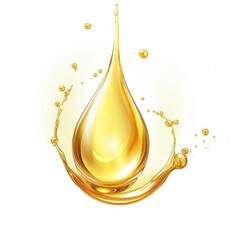 Cosmetic oil or Cosmetic Essence Liquid drop on a white background, 3d rendering, Generative AI - obrazy, fototapety, plakaty
