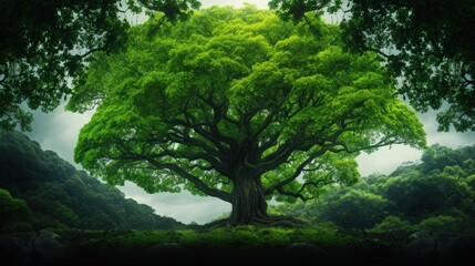 Obraz premium banner image of green tree