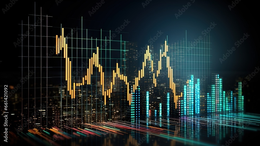 Leinwandbilder digital data financial investment trends, financial business diagram with charts and stock numbers s