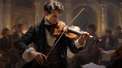 violinists during a classical concert music
