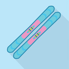 Winter Sports Vector Skis. Accessories icon, sport equipment