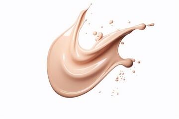 Liquid foundation splash element, fluid cosmetic cream, Generative AI