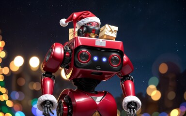 Robo-Santa Bringing Techno-Cheer to Christmas ai generated