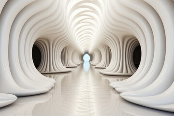  Surreal tunnel with shifting perspectives and optical illusions, Generative AI