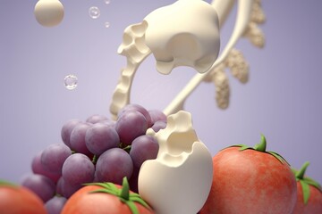 healthy bone human with Foods vitamin or Calcium, and Collagen, Medical food concept background 3d illustration, Generative AI