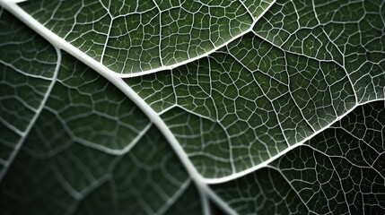 dewy leaf skeleton texture, leaf background with veins and cells - macro photography