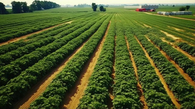 Watermelon bio farm plant field planting growth Citrullus lanatus drone aerial citron melon tsamma jam red-seeded, agricultural farm garden farmer fruit tree video shot leaf green farming