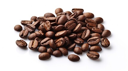 Naklejka premium Coffee Beans isolated on white background area for copy space.