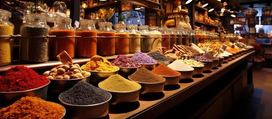 Poster Product showcases in Istanbul s renowned Spice market With copyspace for text © 2rogan