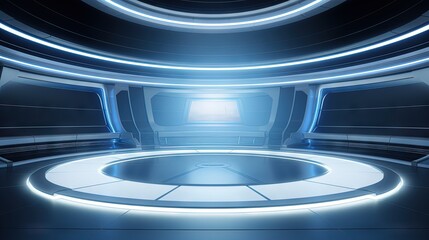 futuristic and clean stage blank center background
