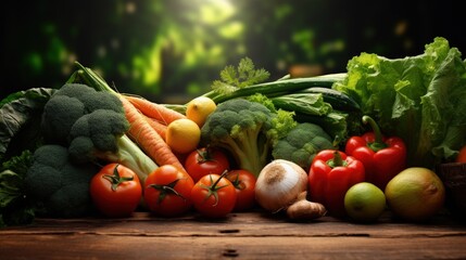 Background With Organic Fresh Vegetables. Healthy Food. Fresh food concept