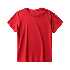Professional Red T-Shirt Mockup Isolated on Transparent or White Background, PNG