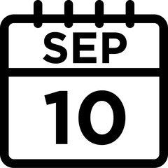 09-September - 10 Line Black Icon pictogram symbol visual illustration 