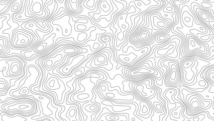 Vector seamless background with texture topographic contour line, isolines. Map. Isolated on white background.