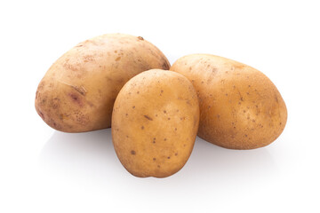 New potato isolated on white background close up