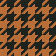 Seamless houndstooth texture. Brown checkered pattern. Classic plaid design.