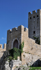 Fototapeta na wymiar Tower with entrance to Óbidos Castle in Portugal