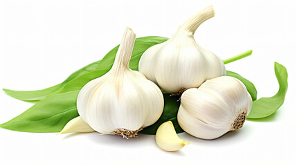 Garlic with leaf