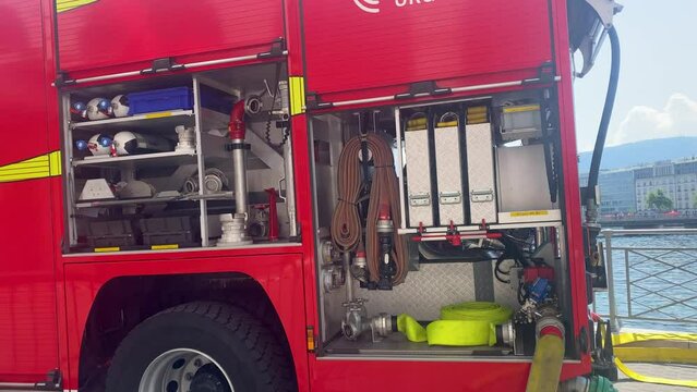 Video of a firefighting vehicle