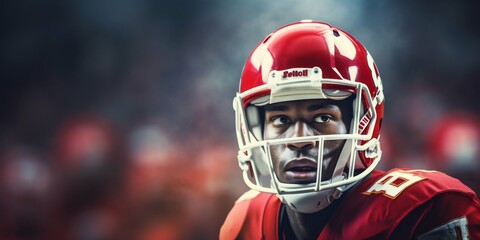 Portrait of an American Football Player. Generative ai