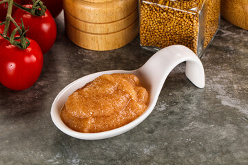 Cod fish roe snack in the bowl