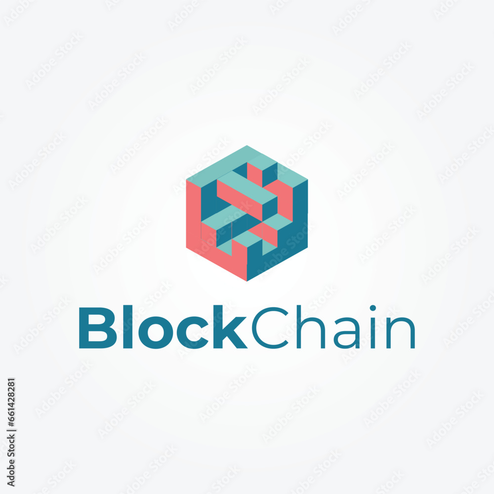 Poster this image depicts a hexagon block logo for blockchain or crypto related company logotype