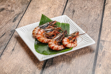 Cooked tiger prawn in the pate