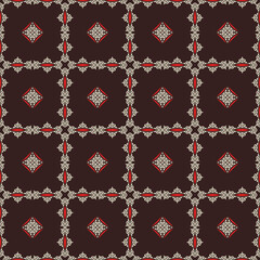 Decorative Asian Folk Seamless Pattern. Ornament of Asian Nomads style: Kyrgyz, Kazakhs, Bashkirs, Tatars, Yakut, Mongols. Ethnic Vector Illustration for Paper Products, Textiles.