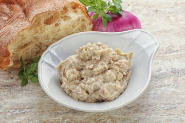 Jewish traditional cuisine herring mousse Forsmak