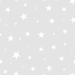 Stars seamless pattern. White stars design for baby and kids pattern