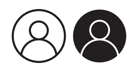people icon set. person avatar vector symbol. user profile login sign in black and white color