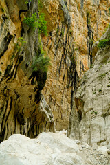 Fototapeta na wymiar Lo spettacolare canyon della Gola del Gorropu nel Supramonte di Orgosolo. Provincia di Nuoro, Sardegna. Italia