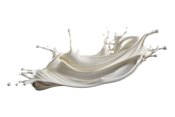 Milk splash isolated on a transparent background, coconut milk, or white paint splashing image clipart PNG