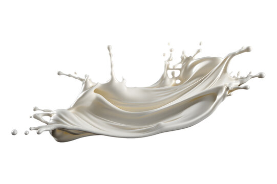 Milk splash isolated on a transparent background, coconut milk, or white paint splashing image clipart PNG