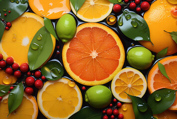 Fresh oranges and lemons