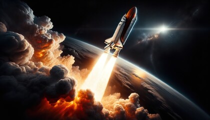  Fiery Space Shuttle Launch