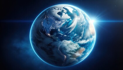 Fototapeta na wymiar Earth in Blue Sunrise