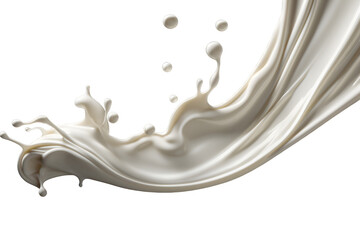 Milk splash isolated on a transparent background, coconut milk, or white paint splashing image clipart PNG - obrazy, fototapety, plakaty
