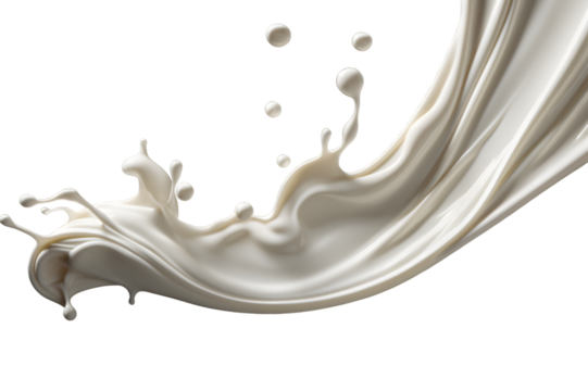 Milk splash isolated on a transparent background, coconut milk, or white paint splashing image clipart PNG