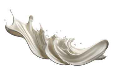 Milk splash isolated on a transparent background, coconut milk, or white paint splashing image clipart PNG