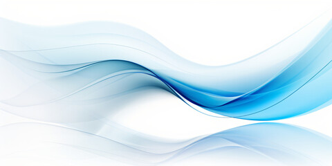 Fototapeta premium abstract background with smooth lines waves in blue colors and white background