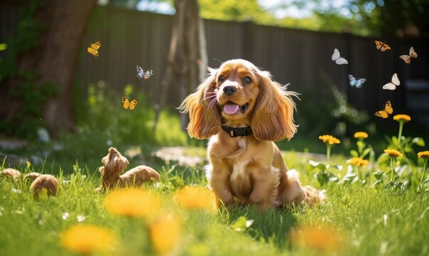 Close-up brown Cocker Spaniel puppy