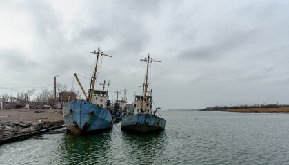 old ship ran aground in Ukraine