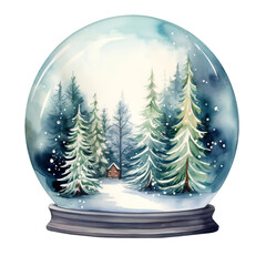 christmas snow globe isolated