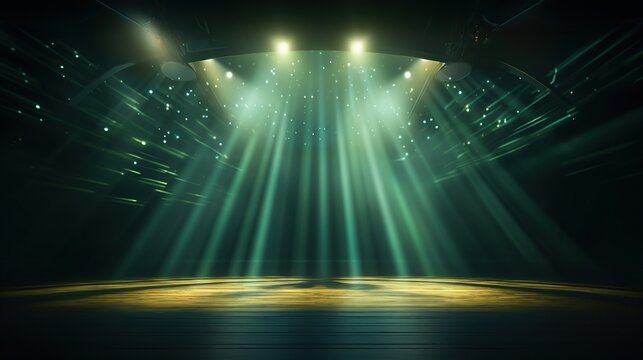 Stage Spotlight with Laser rays illuminated. AI generated image