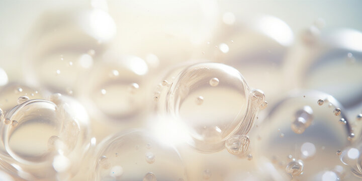 A Close-up of a clear liquid cosmetic product